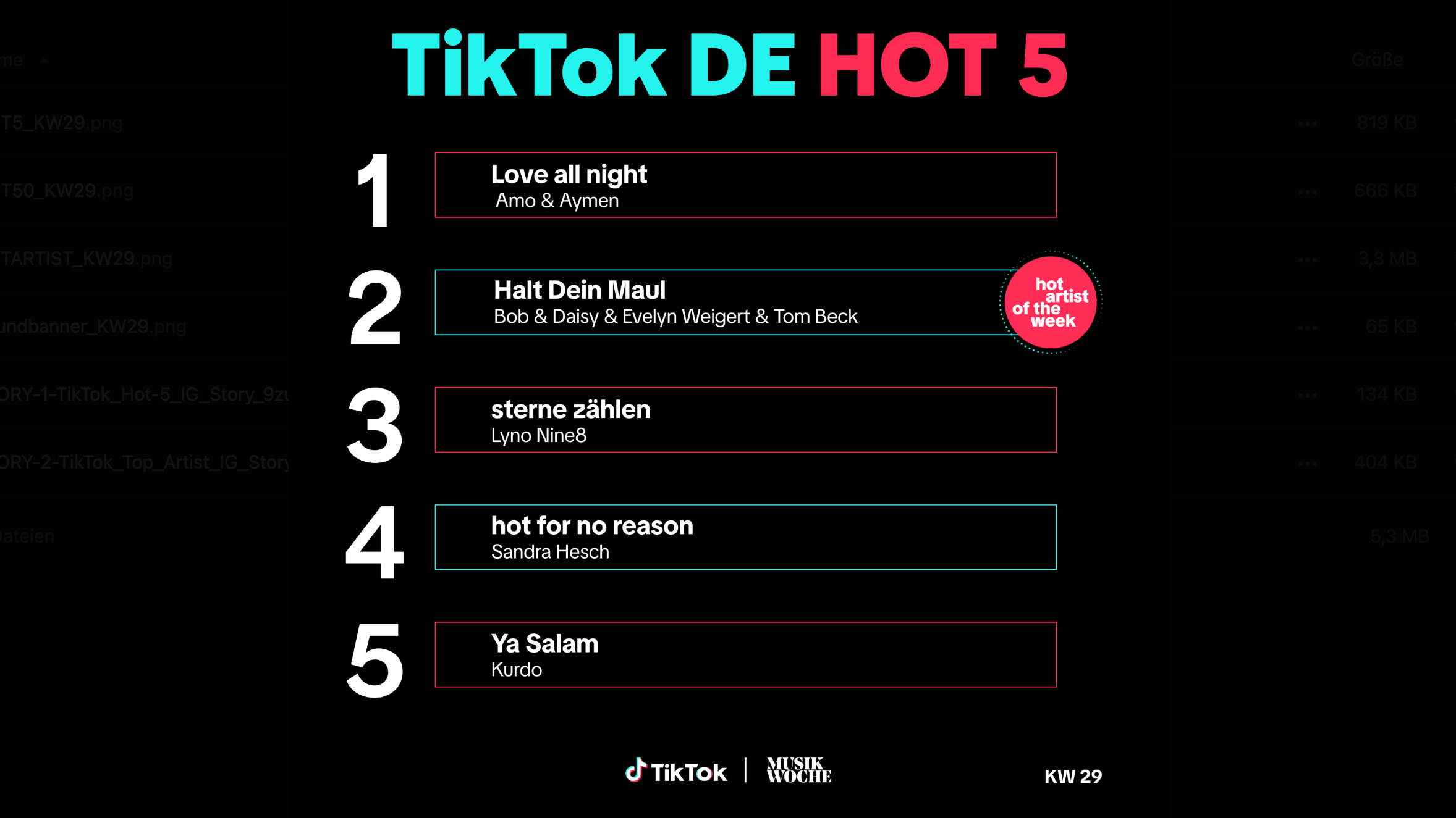 Führen immer noch die Charts an: Amo & Aymen mit "Love All Night".