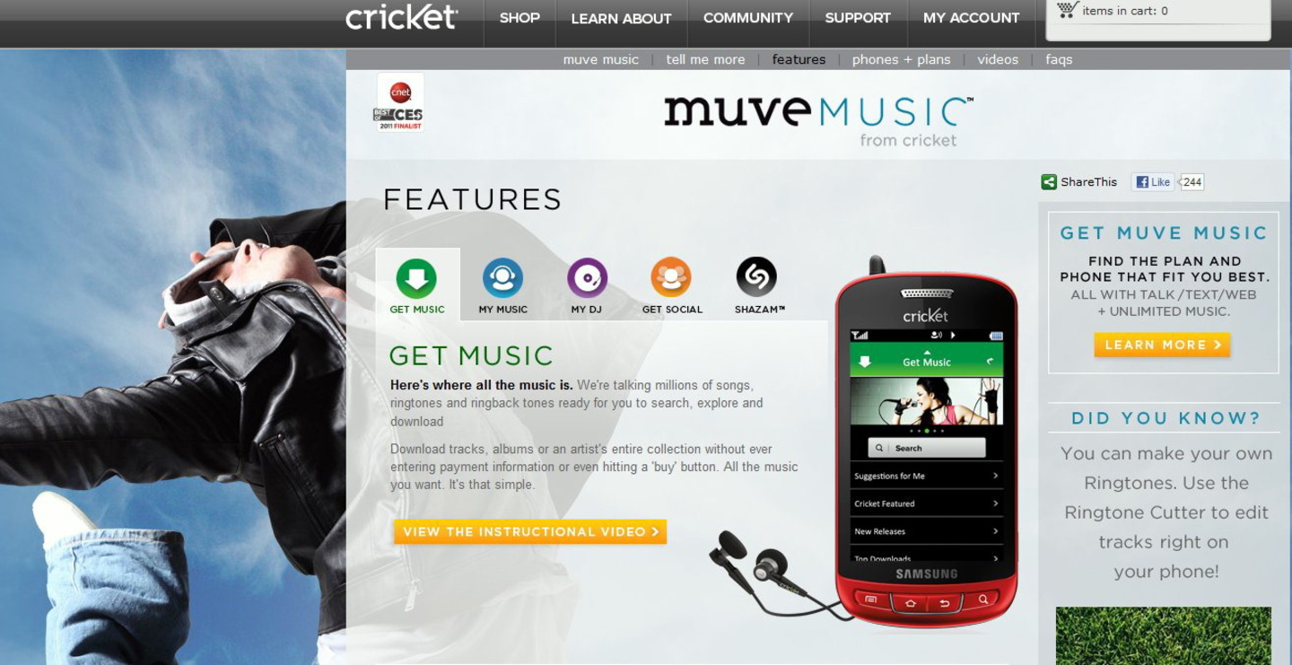 Zielt auf eine Kundschaft abseits der Early Adopters: der Streamingdienst Muve Music von Cricket Wireless