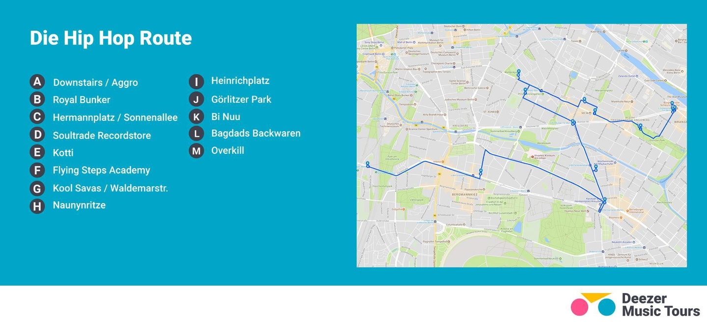 Führt die Hörer unter anderem zum Hermannplatz oder zum Soultrade Recordstore: die HipHop Route durch Berlin