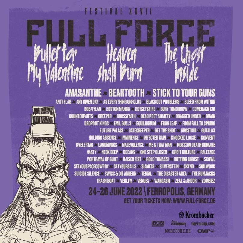 Zählt jetzt alle Acts auf: das Festivalplakat fürs Full Force 2022