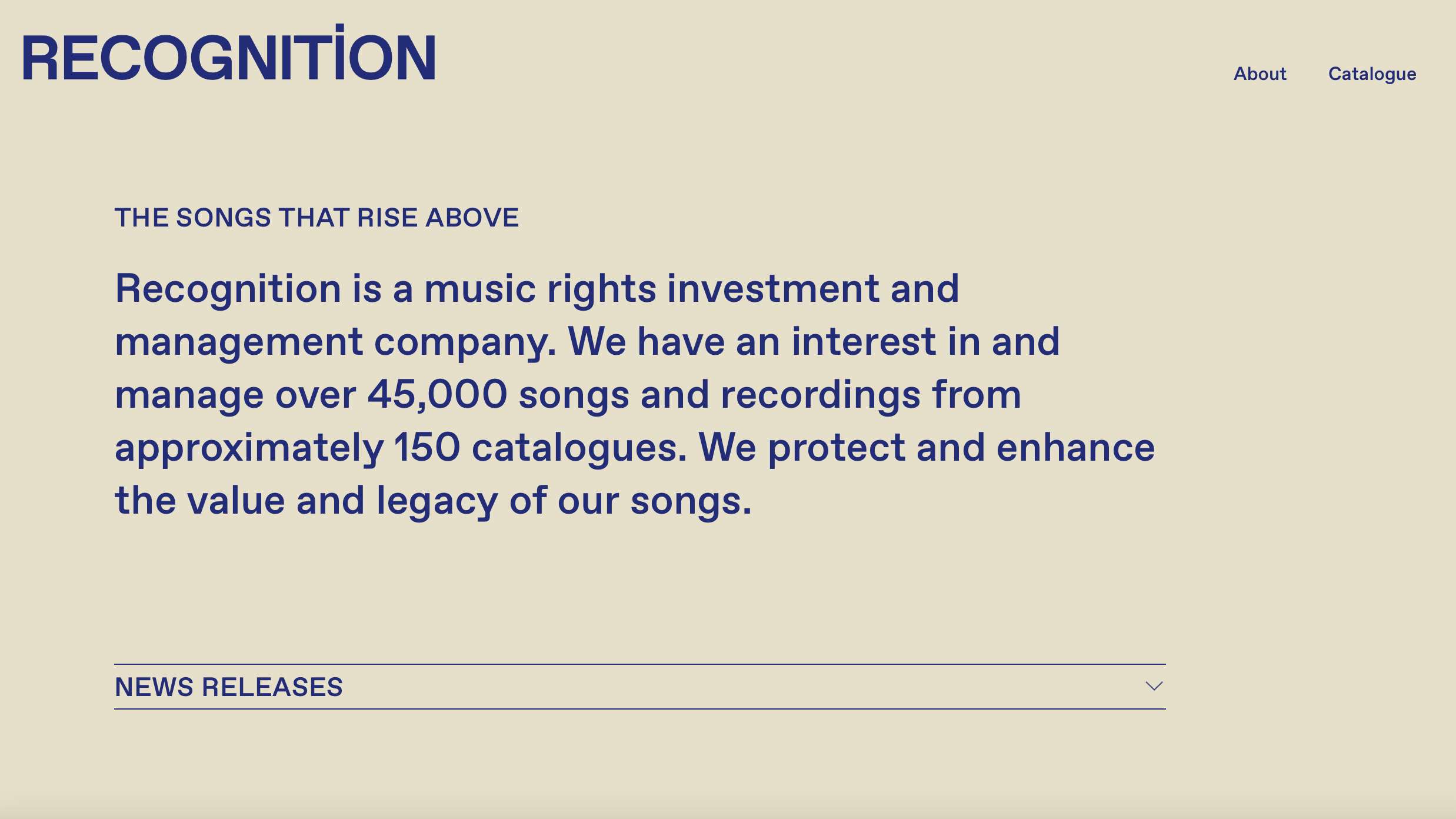 Großes Portfolio: die Recognition Music Group verwaltet laut eigenen Angaben die rechte an mehr als 45.000 Songs und Aufnahmen aus über 145 Katalogen.