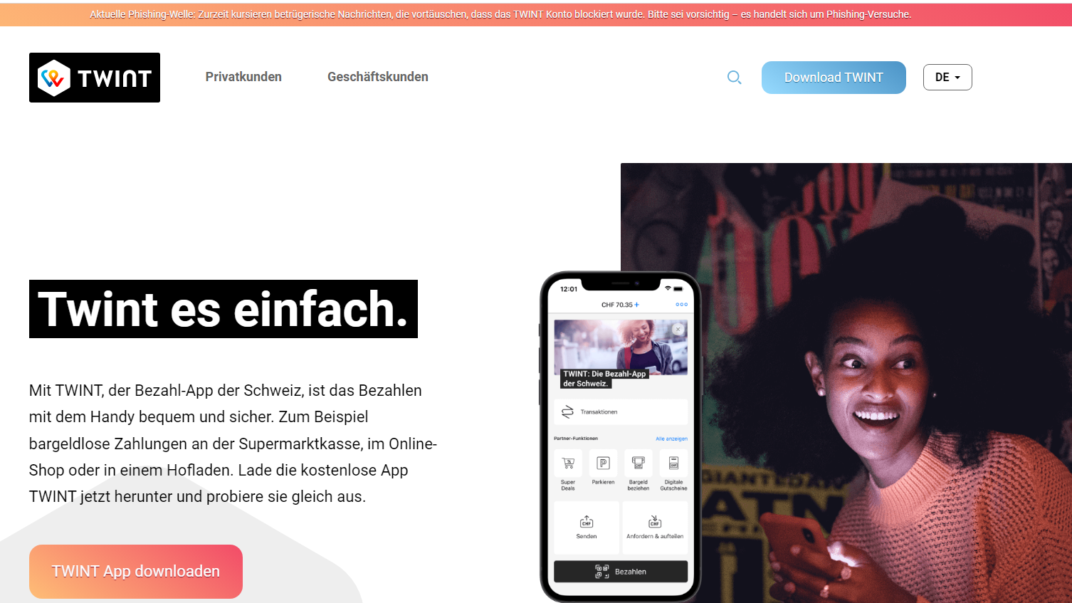 Ist nun Partner von Live Nation in der Schweiz:  der Bezahldienst Twint.