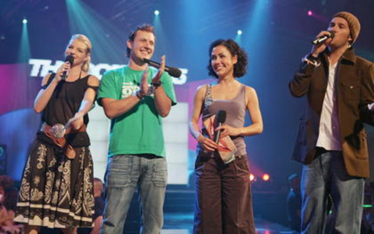 Vollzogen in Erfurt die Stabübergabe (v.l.n.r.): Yvonne Catterfeld, Oli.P, Anastasia und Ben