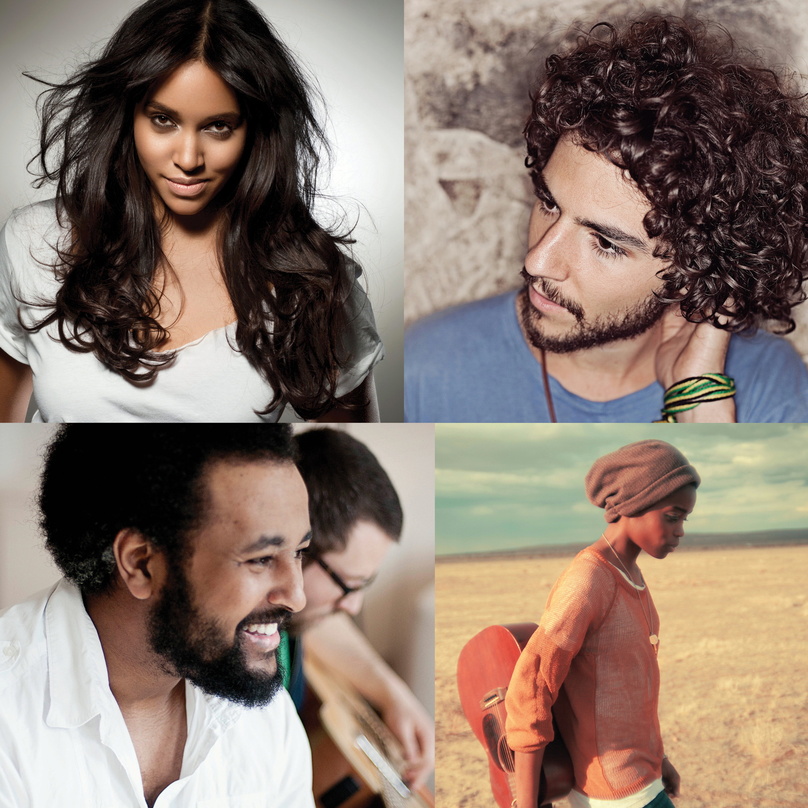 Bilden zusammen die Urban Mash Up Tour: Cassandra Steen, Irma, Fetsum und Matteo Capreoli