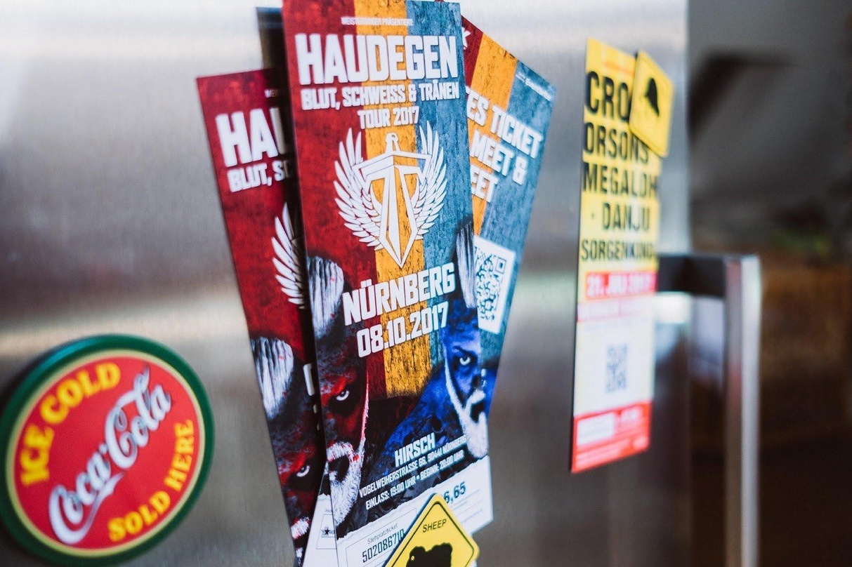 Waren gefragt: die Liebhabertickets von Eventrite zur Tour von Haudegen