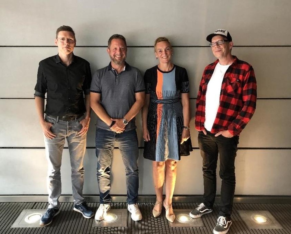 Frisch sortiertes Team (von links): Thorsten Freese (Managing Director von Believe Germany), Marcus Hammer (Managing Director Nuclear Blast), Antje Lange (COO Nuclear Blast) und Jens Pruet...