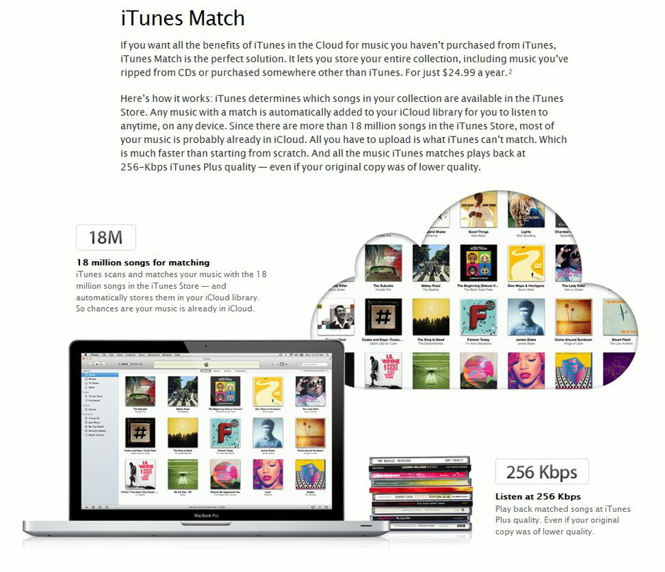 Muss auch weiterhin ohne Streamingfunktionen aus der iCloud auskommen: iTunes Match