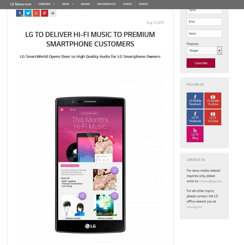Für audiophile Nutzer: LG will Käufer von Smartphones mit HiFi-Musikdownloads versorgen