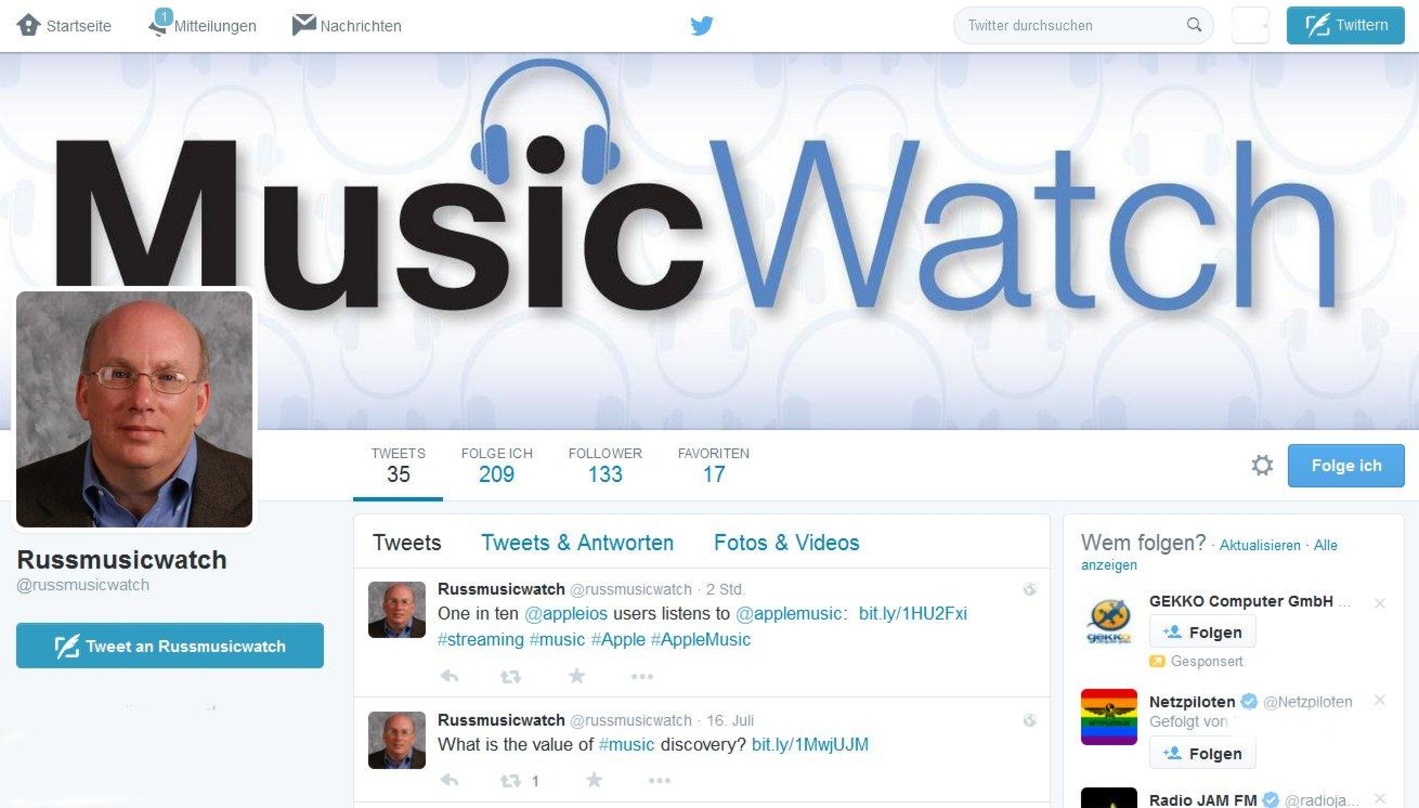 Hat 5000 US-Bürger unter anderem zu Apple Music befragt: Russ Crupnick von MusicWatch