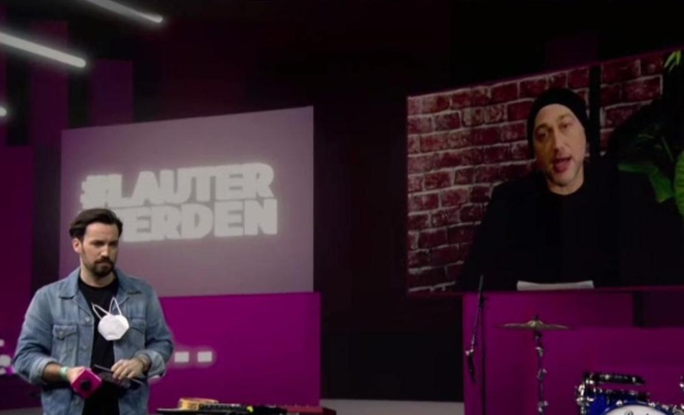 Stellten #lauterwerden vor: Moderator Jan Köppen (links) und Andre Lieberberg (Live Nation)