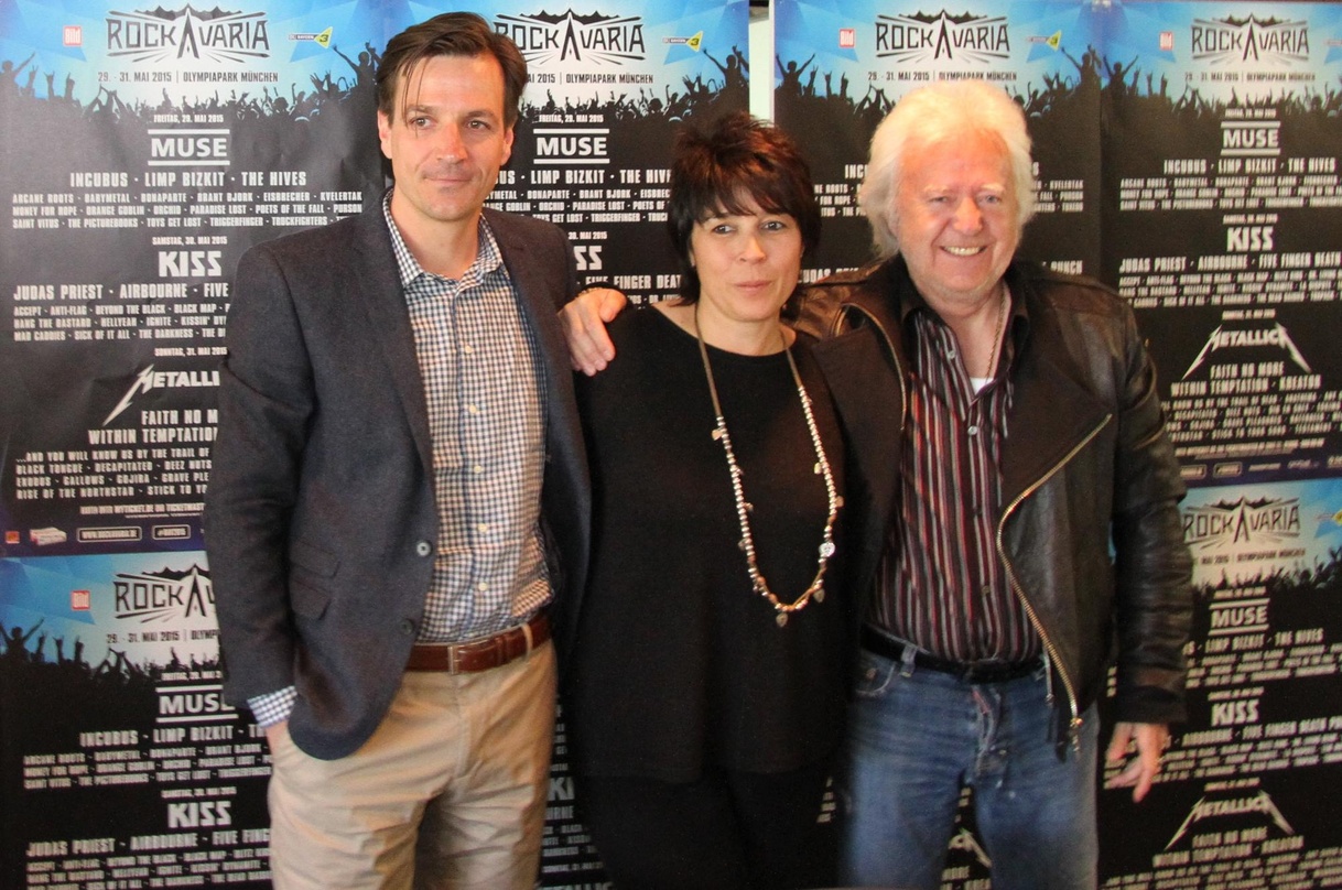 Freuen sich auf das Debüt von Rockavaria (von links): Christian Diekmann (DEAG), Andrea Blahetek (Global Concerts) und Ossy Hoppe (Wizard Promotions)