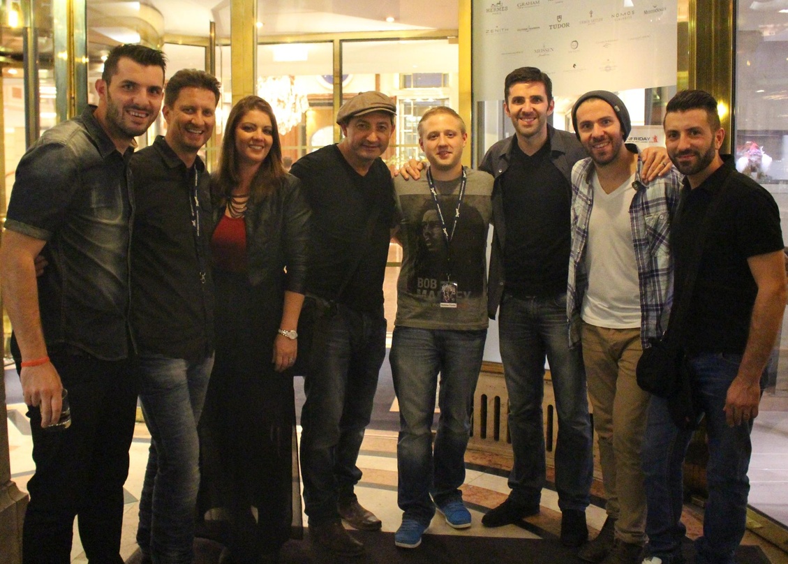 Im Bayerischen Hof trafen sich (von links): Daniel Micallef (Firelight), Werner Heizenreder (Artists & Acts), Michelle Micallef und Tony Polidano (beide Firelight), Matthias Fischer (Depro...