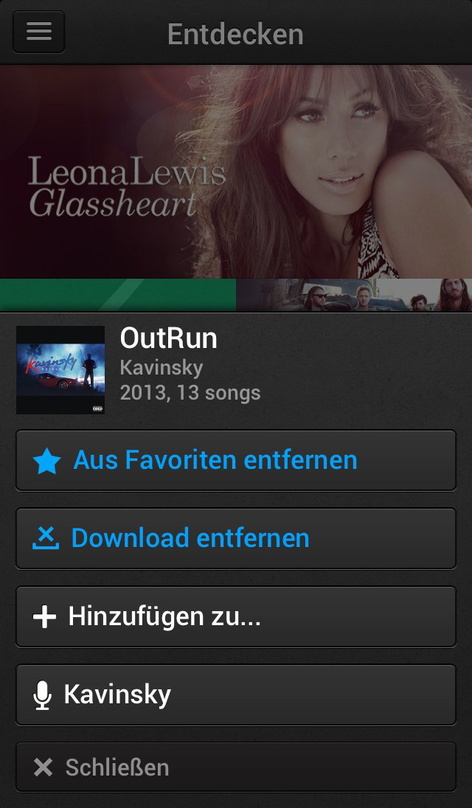 Das Entdecken neuer Musik steht bei Streamingdiensten aktuell im Fokus: Hier eine Ansicht der neuen Simfy-App für iOS-Geräte