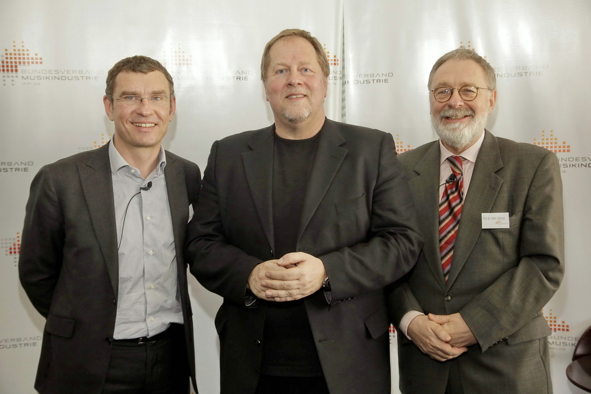 Wollen mehr Bewusstsein für den Wert von Musik schaffen (v.l.n.r.): Stefan Michalk, Dieter Gorny und Hans Bäßler