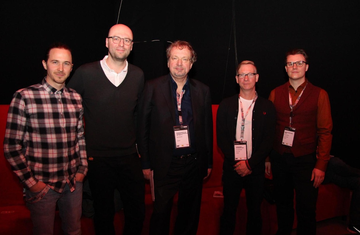 Diskutierten (von links): Philipp Jacob-Pahl (Landstreicher Booking), Christian Gerlach (Neuland Concerts), Jens Michow (bdv), Ingo Beckmann (Konzertbüro Schoneberg) und Oliver Hoppe (Wiza...