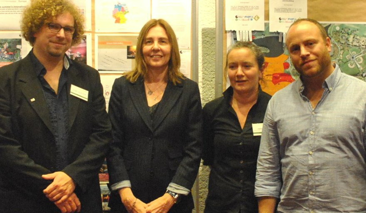 Zufrieden mit der zweiten GreenEvents (v.l.n.r.): Holger Jan Schmidt (BN*PD), Teresa Moore (Bucks University), Sabine Funk (BN*PD) und Jacob Bilabel (Green Music Initative)