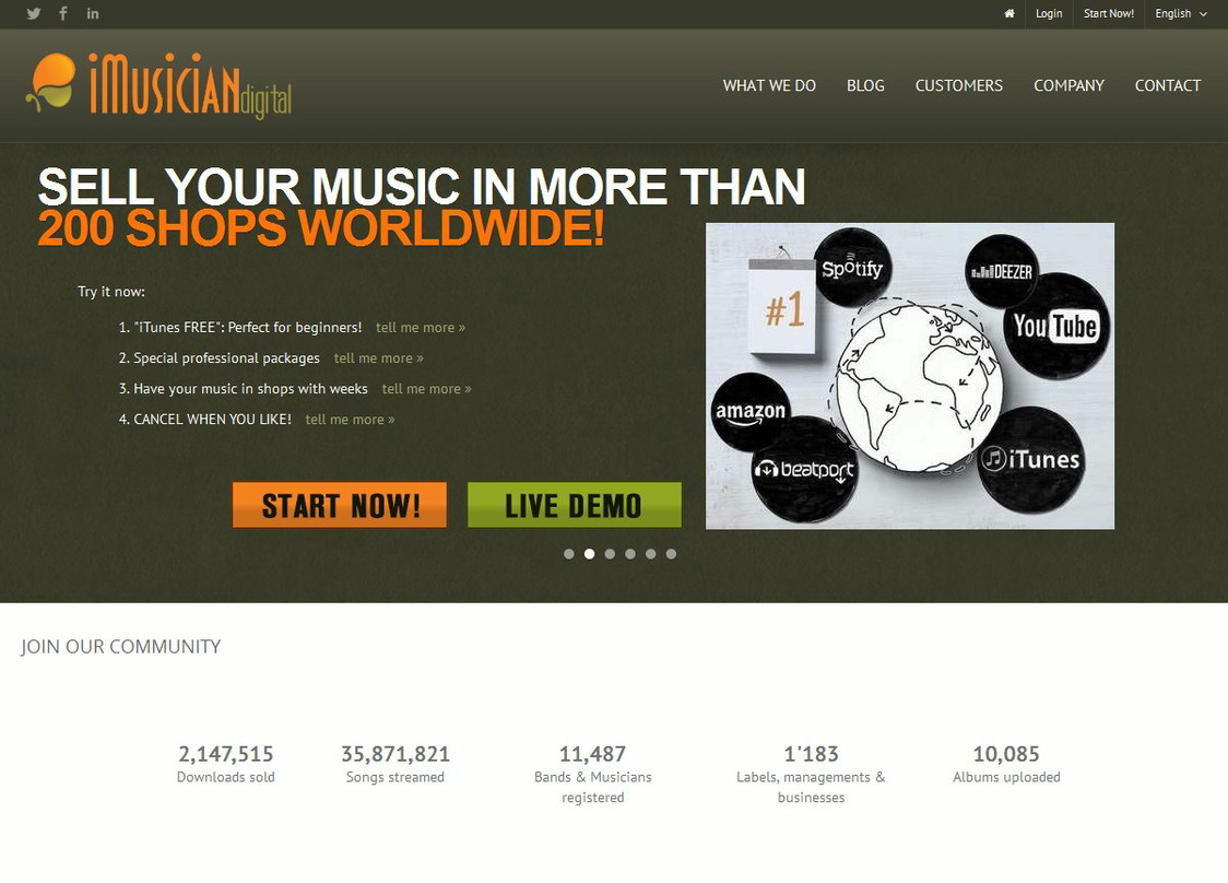 Kommt über sein Vertriebsnetzwerk nach sechs Jahren auf knapp 2,15 Millionen verkaufte Musikdownloads: die DIY-Plattform iMusician Digital