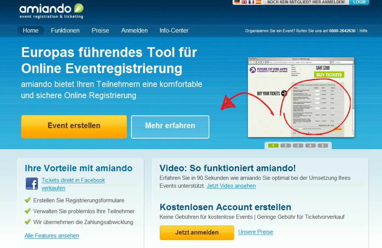 Will den Service erhöhen: die Ticketingsoftware-Anbieter von amiando