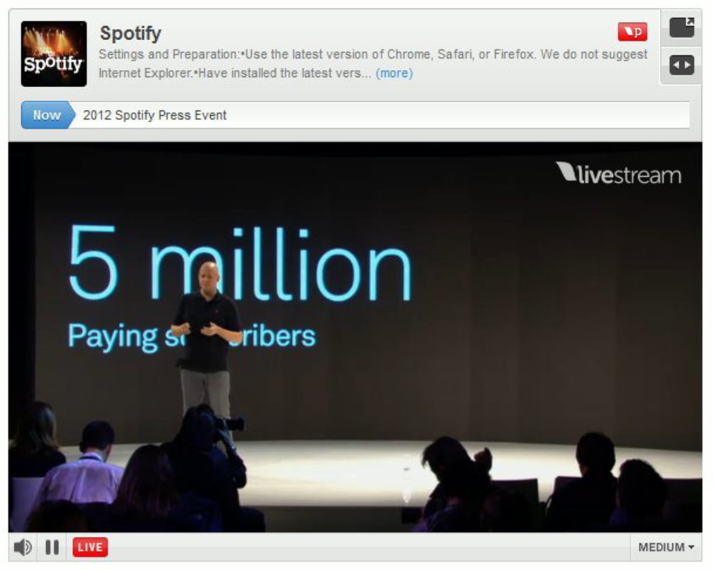 Hat mit Spotify die Grenze von fünf Millionen zahlenden Nutzern erreicht: CEO Daniel Ek bei der Präsentation am 6. Dezember in New York