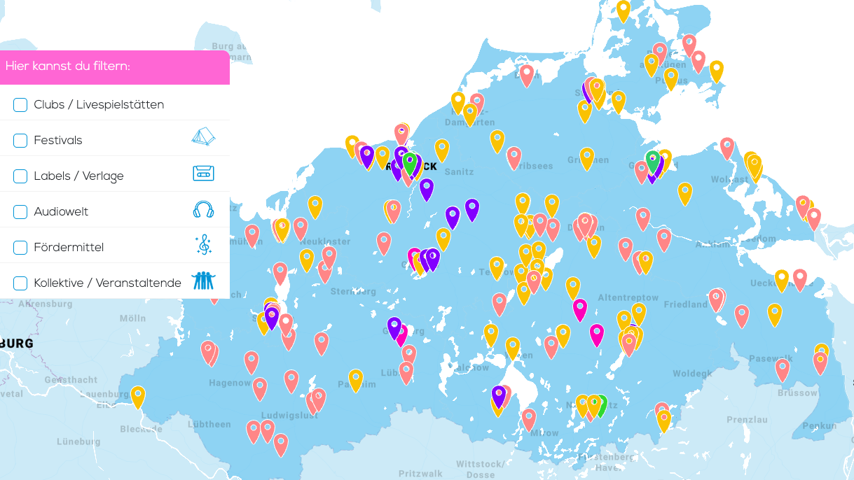 Will vor allem Spielstätten in Mecklenburg-Vorpommern sichtbar machen: der PopKW-Atlas.