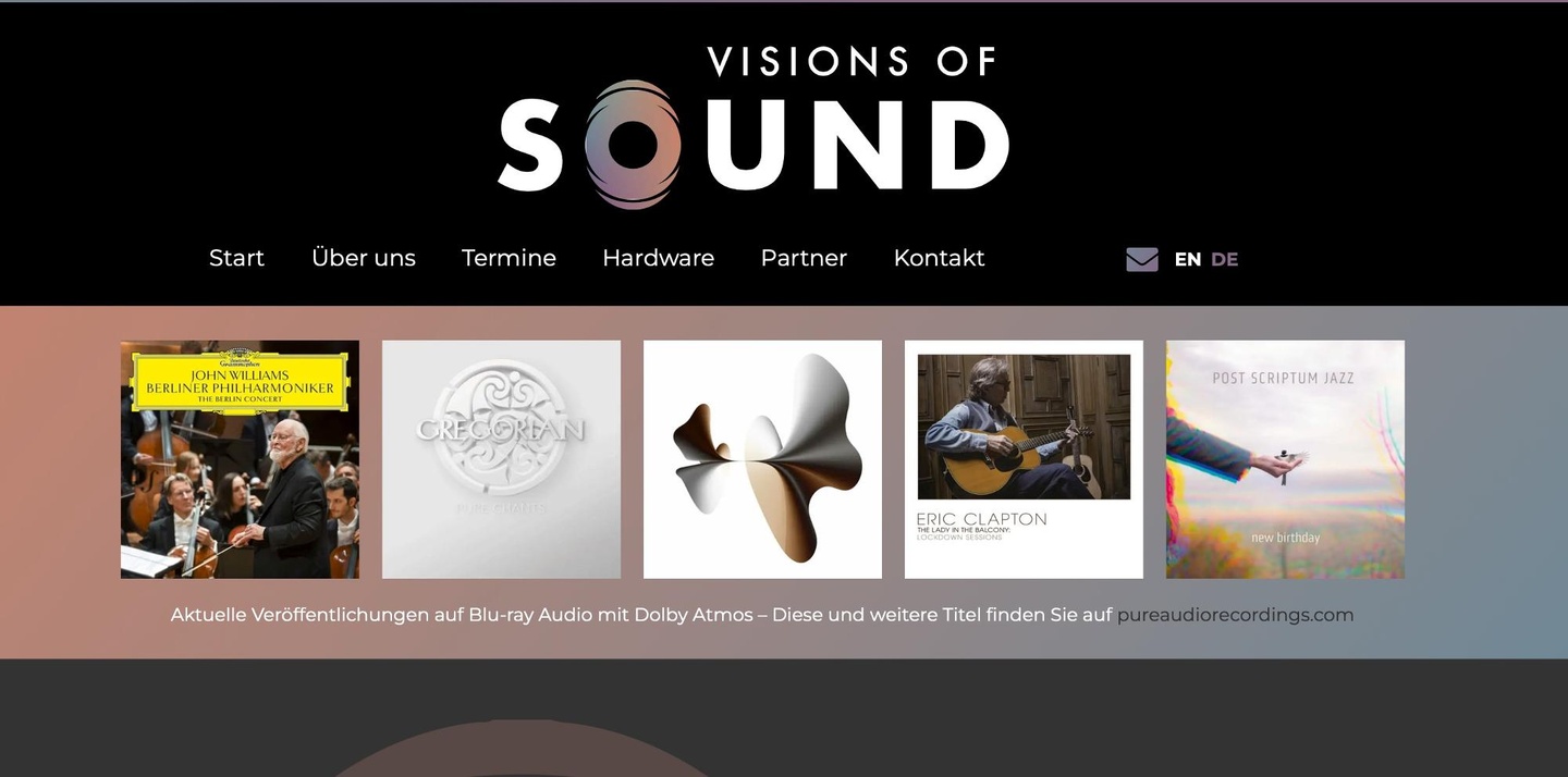 Zeigt unter anderem aktuelle Veröffentlichungen auf Blu-ray Audio: das Portal Visions of Sound