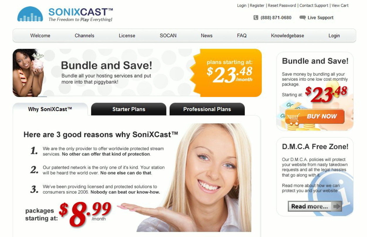 Will Webradiomachern eine Paketlösung bieten: Der kanadische Anbieter Sonixcast