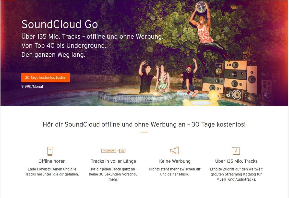 Seit dem 7. Dezember auch in Deutschland verfügbar: Das Musikabo SoundCloud Go
