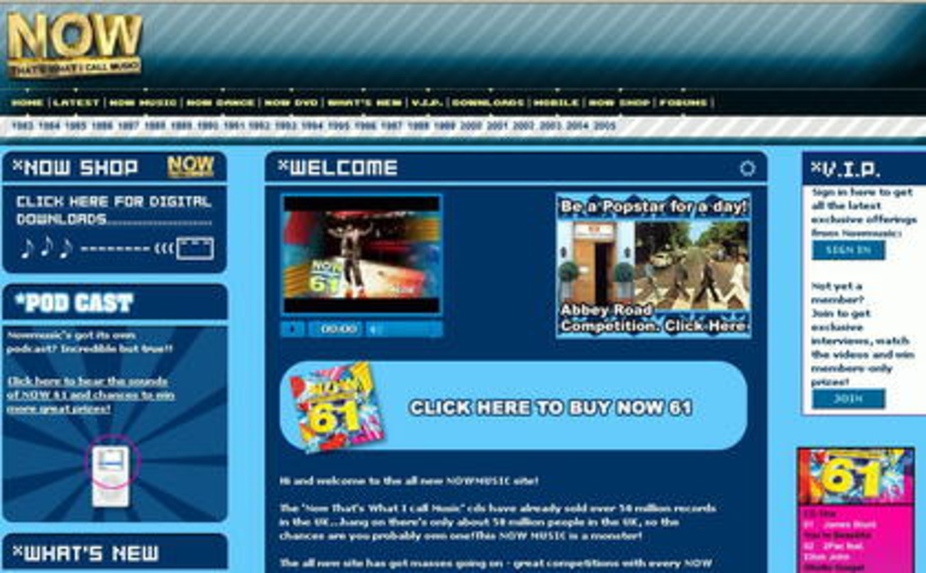 Inhalte rund um die Marke "Now!": der neue EMI-Downloadshop