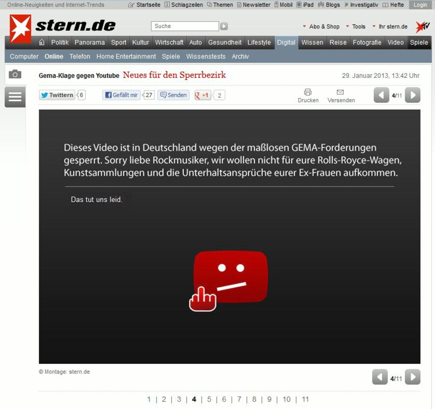 Stößt den Kreativen sauer auf: eine der "stern"-Sperrtafeln