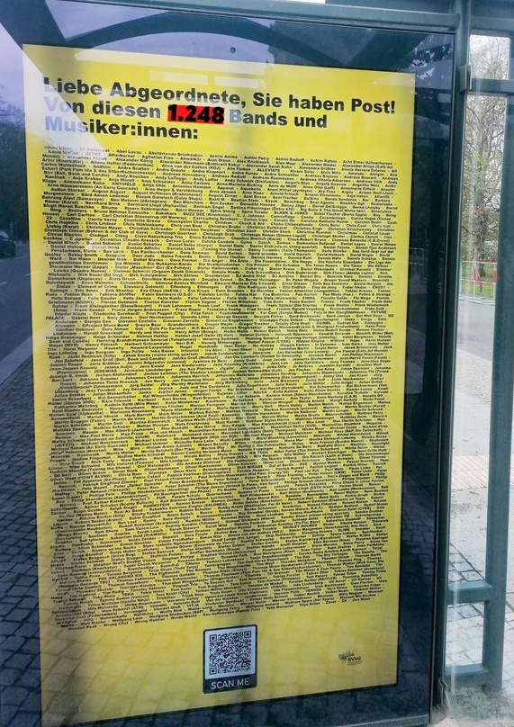 Findet auch auf der Straße statt: Protestplakat des BVMI zum Thema Urheberrecht