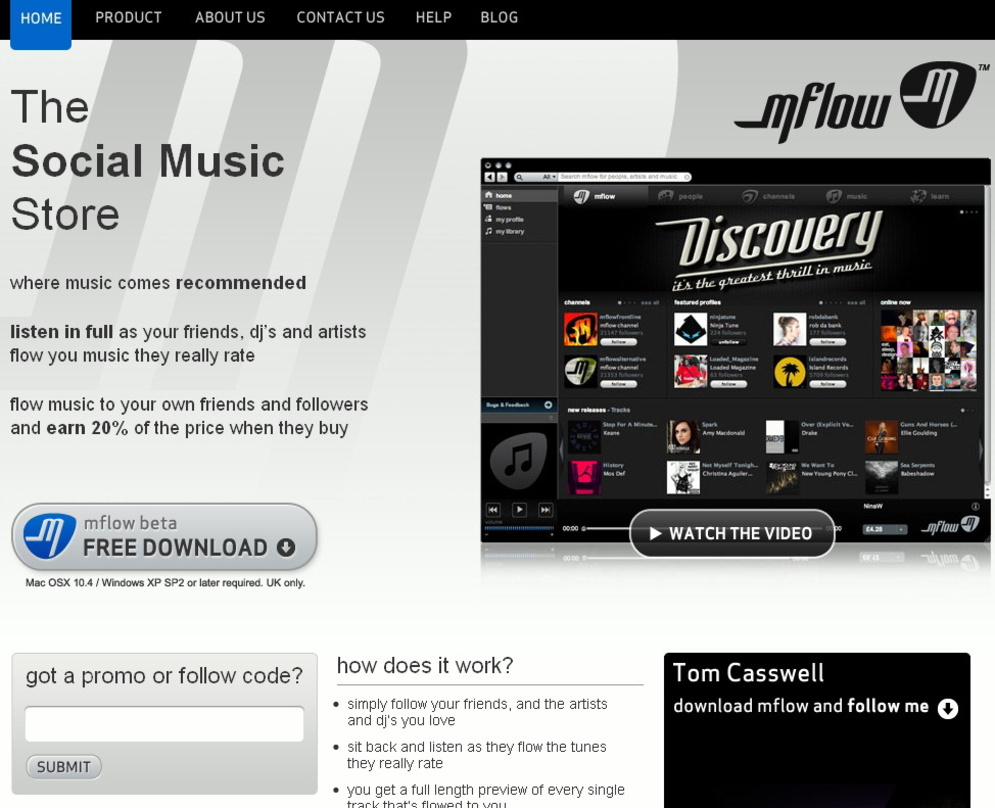 Verbindet Downloadshop, soziales Netzwerk und Empfehlungsdienst: mFlow