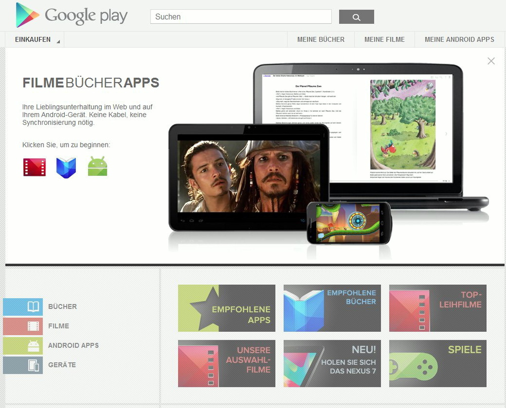 Bietet nun auch Warner-Repertoire an: Google Play