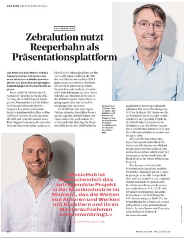 Sieht MusicHub als das "wahrscheinlich aufregendste Projekt in der Musikindustrie im Moment": Florian von Hoyer