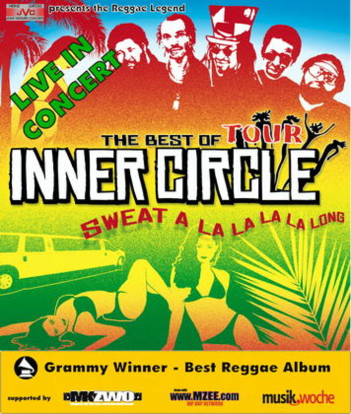 Verweist auf ein Feuerwerk an Reggae-Hits: Tourplakat von Inner Circle