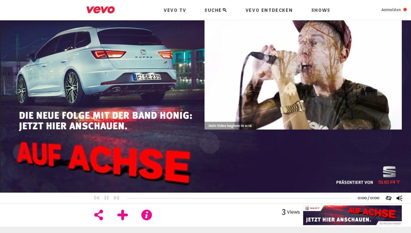 "Auf Achse" mit Vevo und Seat: Die erste Episode der reihe widmet sich bereits der Formation Honig