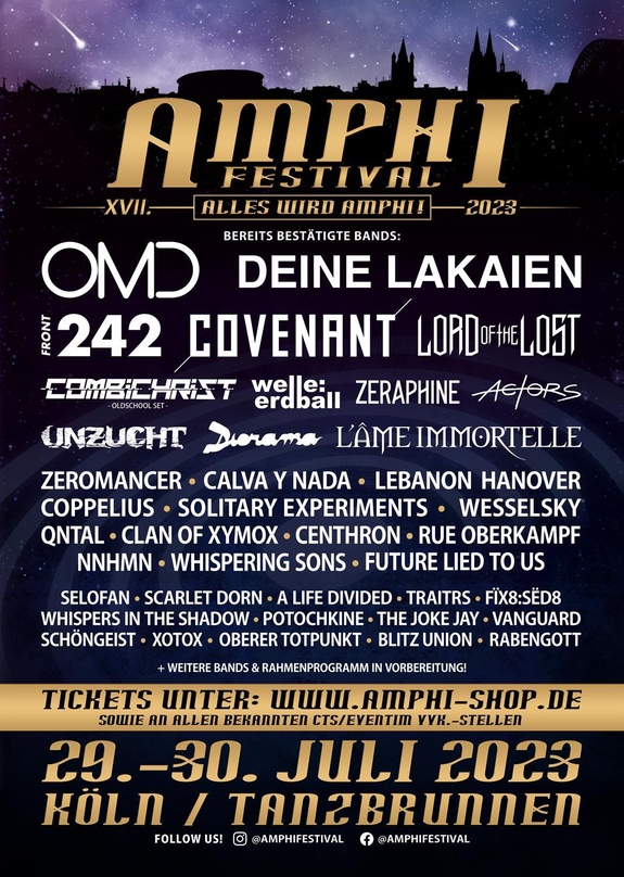 Bildet das Line-up ab: Flyer zum Amphi Festival Nummer 17