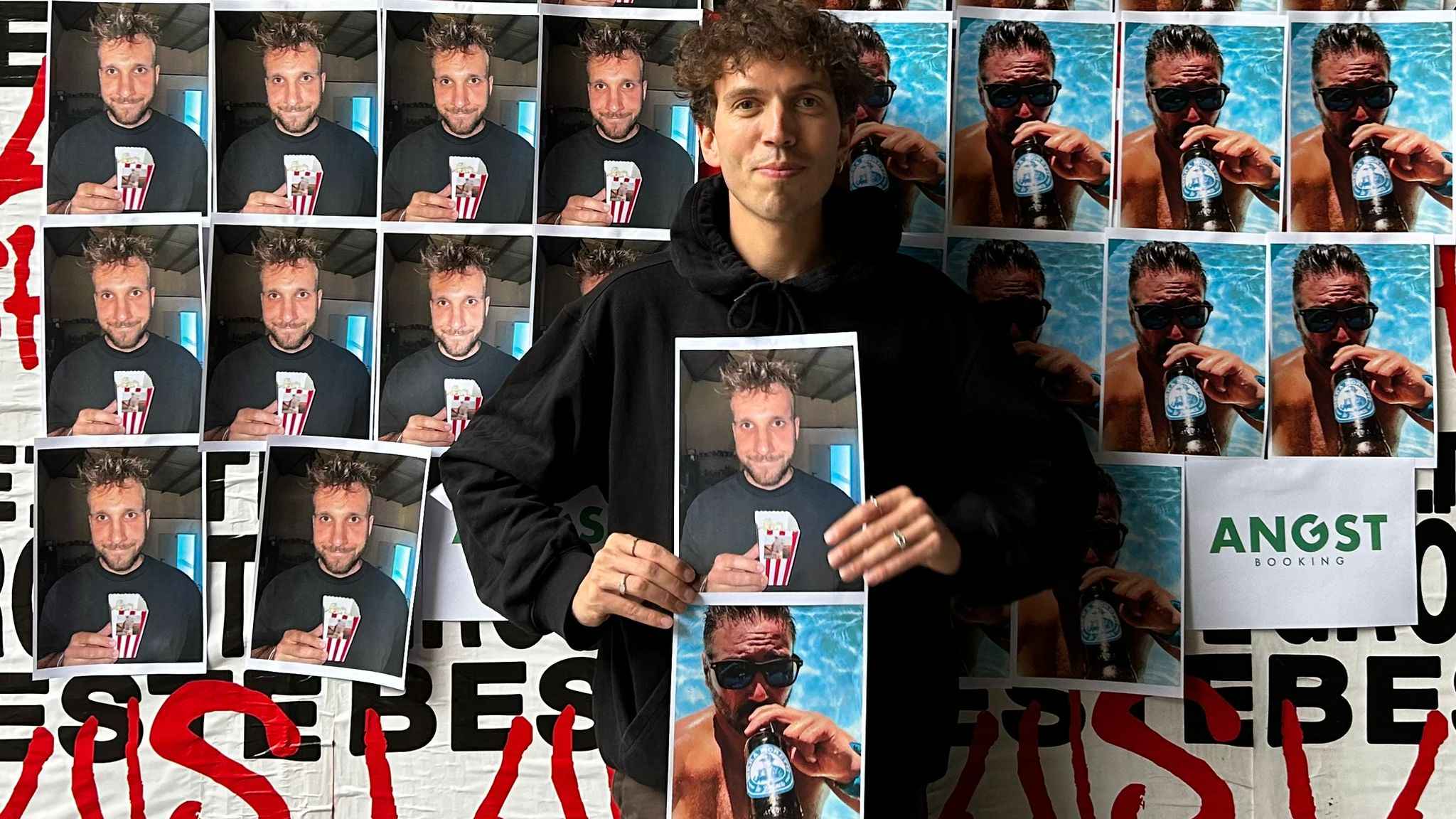 Haben ein digitales Teamfoto erstellt: die hybride Agentur Angst Booking mit (von links) Lukas Adamidis, Lukas Menke und Florian Hennefarth.