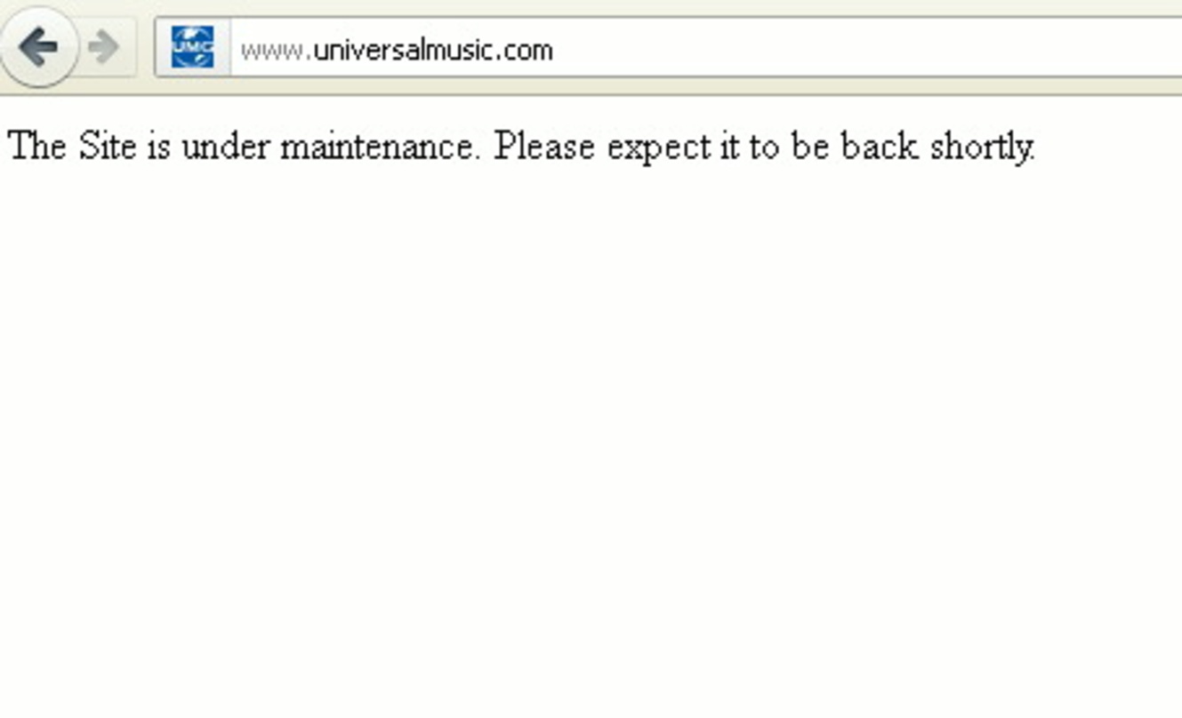 War auch am Morgen des 20. Januars nicht zu erreichen: Die offizielle Seite von Universal Music (Bild: www.universalmusic.com Screenshot)