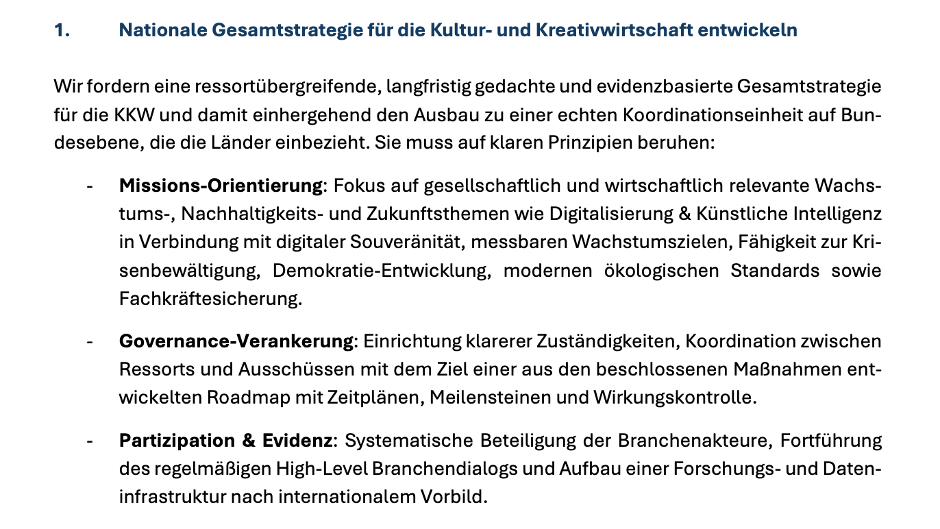Schlägt unter anderem vor, wie man Strukturen zwischen Bund, Ländern und der EU besser vernetzten kann: das k3d-Positionspapier unter dem Titel "Für eine zukunftsfähige nationale und europ...