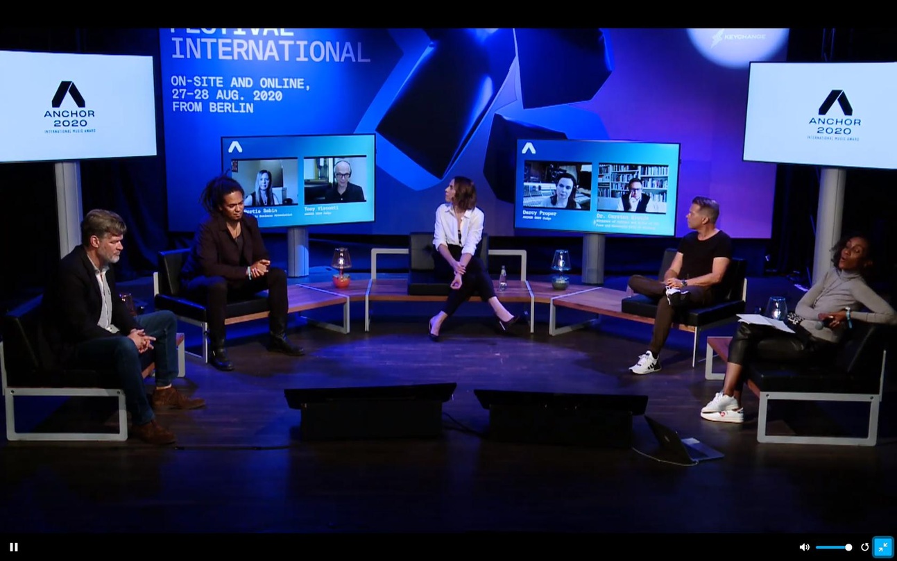 Bei der Anchor-Präsentation (von links): Alexander Schulz, Frank Dellé (Seeed), Melanie C, Markus Kavka und Hadnet Tesfai
