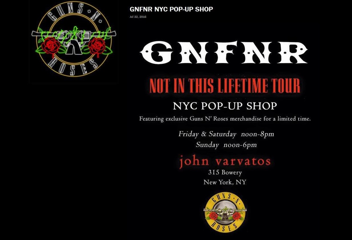 Bietet für eine begrenzte Zeit exklusive Merchandise-Artikel: Der Pop-up-Store von Guns N´Roses