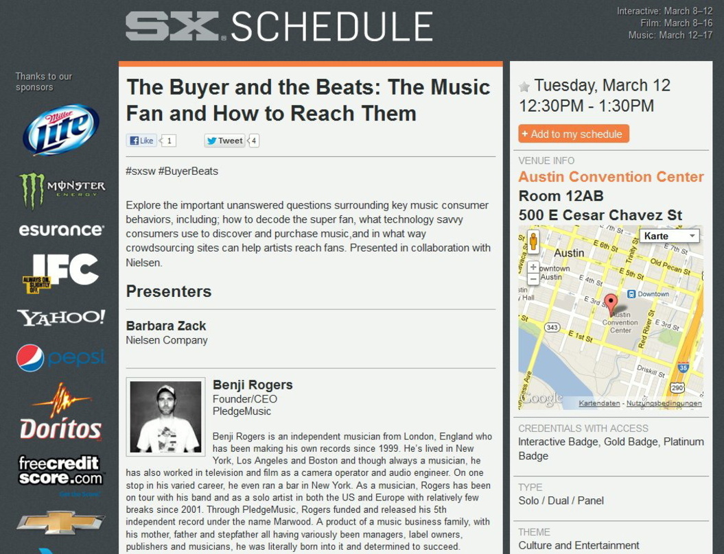 Widmete sich schlummernden Potenzialen: Die SXSW-Runde "The Buyer And The Beats: The Music Fan And How To Reach Them"