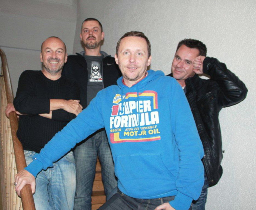 Hanseatisch-schwäbische Zusammenarbeit (v.l.n.r.): 7us-Geschäftsführer Hans Derer, Axel Wiesenauer (A&R-Chef 7hard), Joachim Krohn (Geschäftsführer New Music Distribution) und NoRMAhl-Säng...