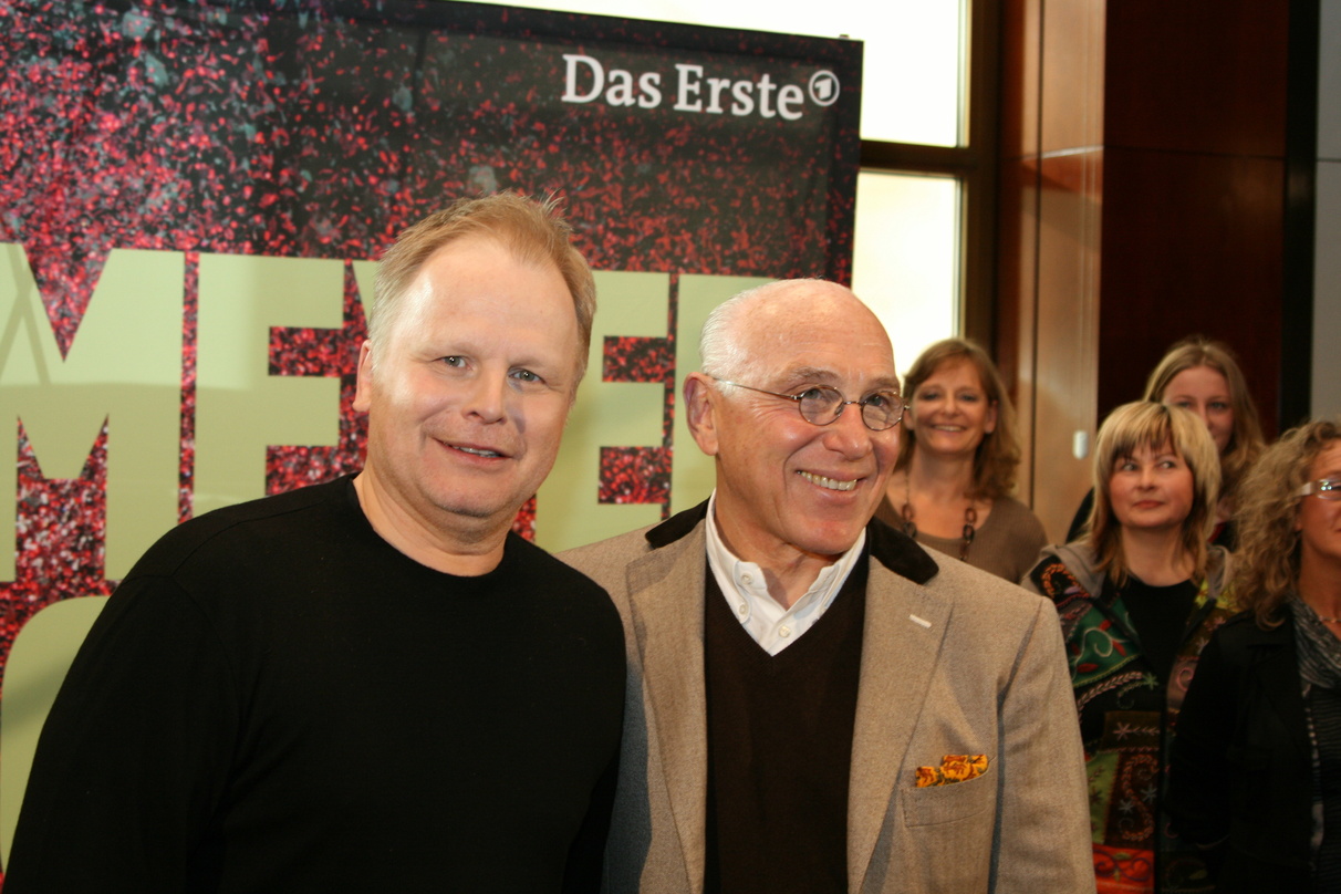 Können sich über reißenden Kartenabsatz freuen: Herbert Grönemeyer (l.) und Marek Lieberberg, hier bei der Vorstellung der Tour in München