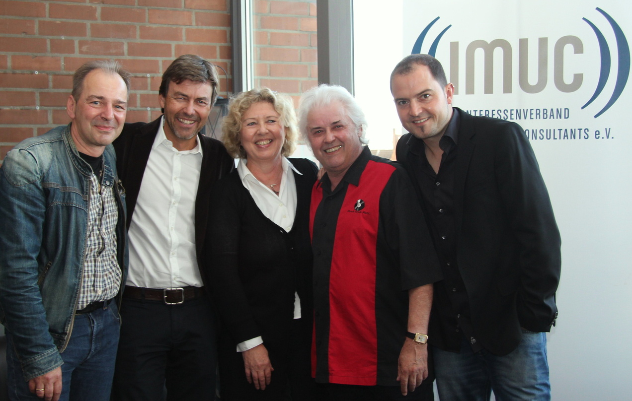 Tagt auch 2014 beim Reeperbahn Festival: der Verband IMUC mit dem Vorstand um (von links) Volker May, Wolfgang Weyand, Karin Heinrich, Louis Spillmann und Timo Holstein