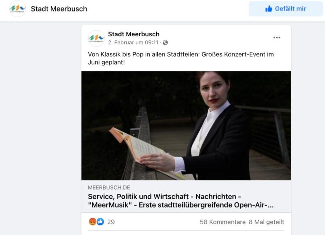 Noch längst kein Shitstorm, aber doch spürbarer Gegenwind: die Stadt Meerbusch will bei einem Umsonst-Festival auf Umsonst-Leistungen der Künstler:innen beharren