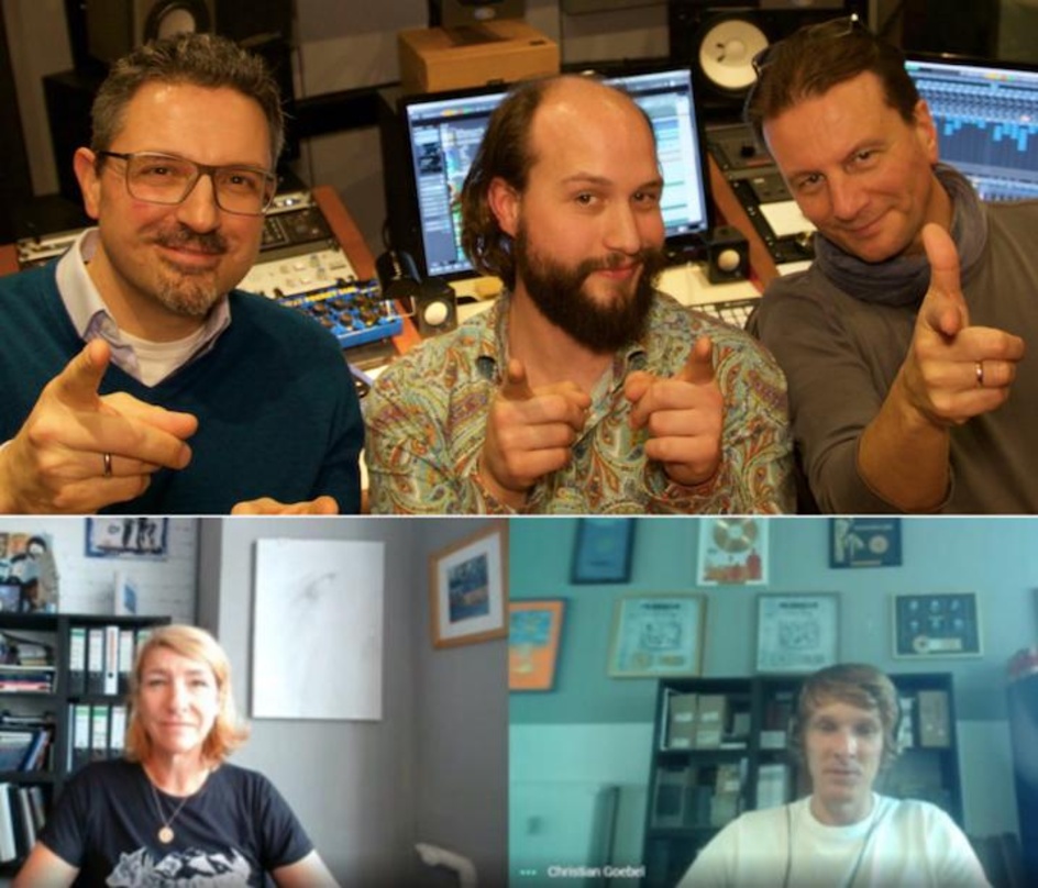 Arbeiten gemeinsam am deutschsprachigen Elektro-Pop-Projekt Liener (oben, von links): Günther Wildner (Management Liener), der Künstler Matthias Liener und Produzent Dietmar Tinhof sowie (...