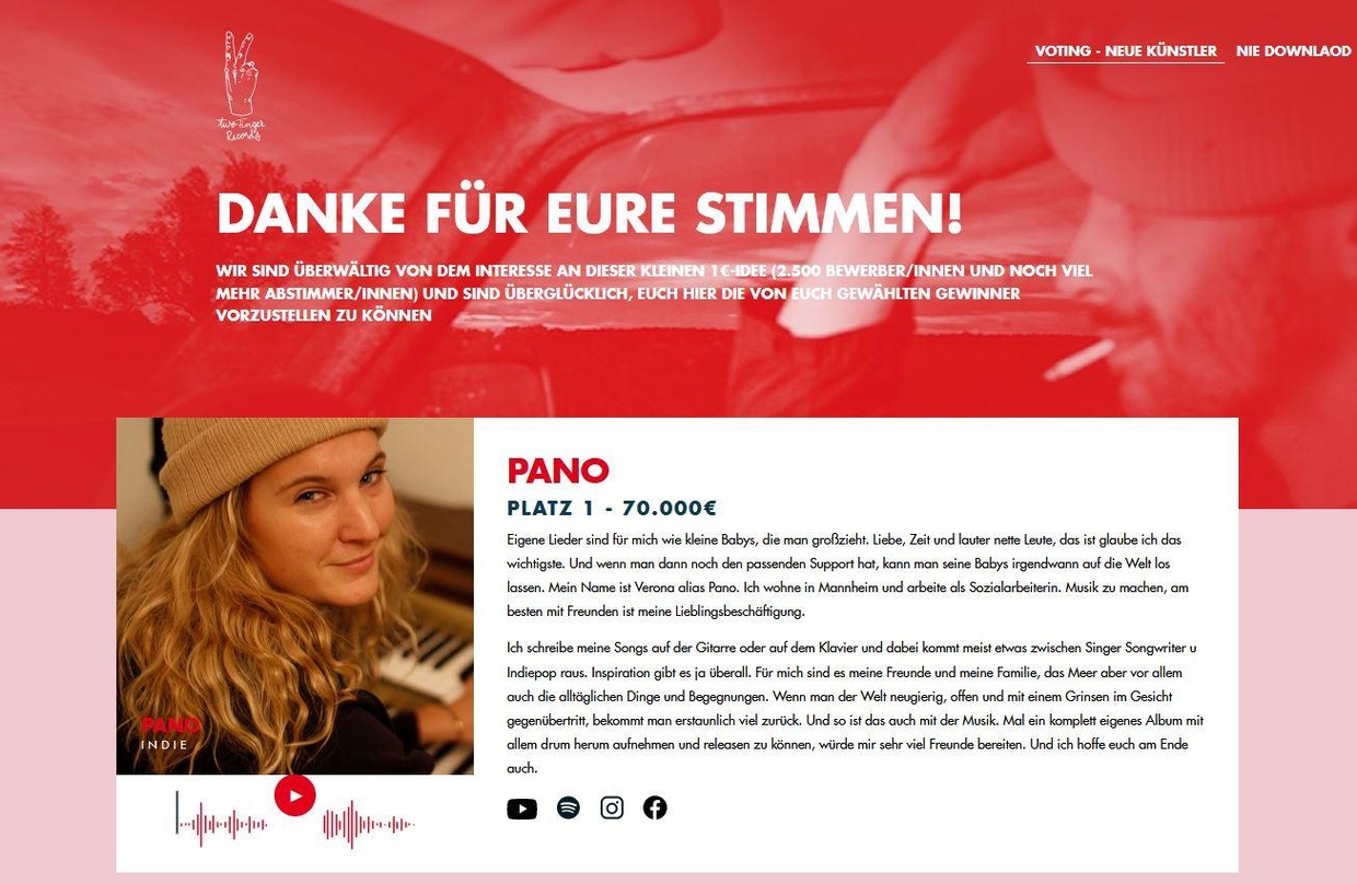 Ging bei der Abstimmung als Gewinnerin hervor: die Sängerin Pano