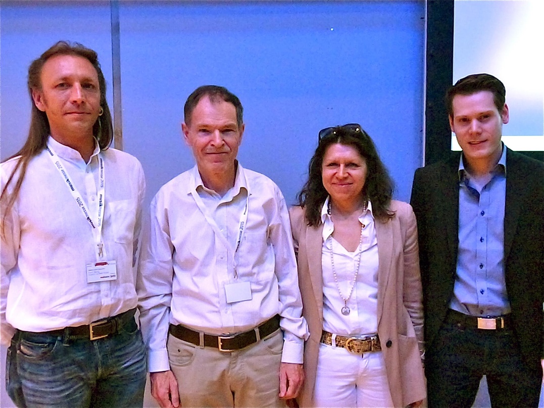 Stellten die Megacharts vor (von links): Lars Hanf (Music & Charts Media Control), Ulrike Altig (Geschäftsführerin Media Control), Beirat Carl Mahlmann, Lars Niedrée (Corporate Communicati...