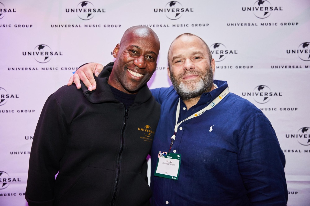 Trafen nationale und internationale Partner: Joe Chialo (links, Senior Vice President A&R Universal Music Central Europe & Africa) und Ulf Zick (Managing Director Universal Music Internati...